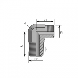 90° Adapter male ORFS – male NPT. (LMO..MN)